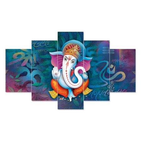 Artistic Lord Ganesh digital wall painting – stylish modern spiritual art decor for gifting or meditation space.