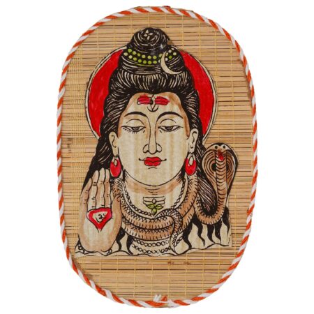 Artisan-crafted bamboo wall decor of Mahadev, cultural Indian art for Diwali festive interiors