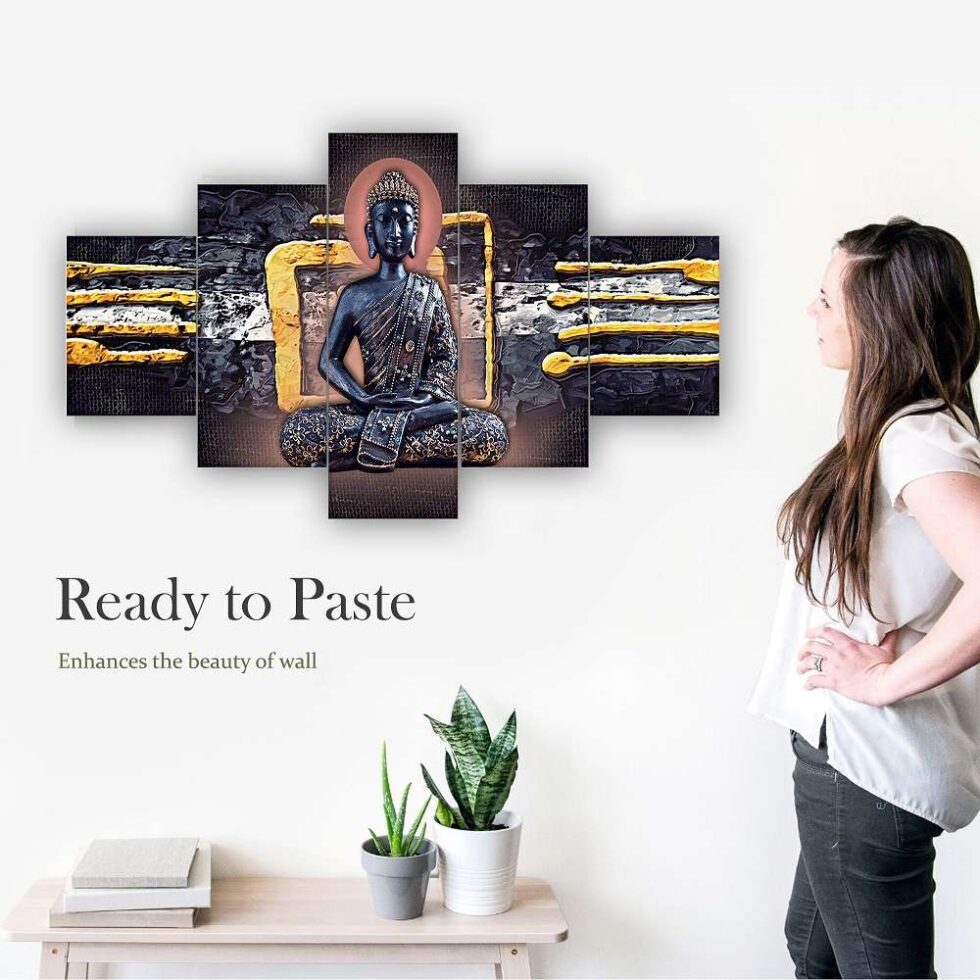 Serene Buddha digital wall painting – spiritual art decor for meditation room or gifting.