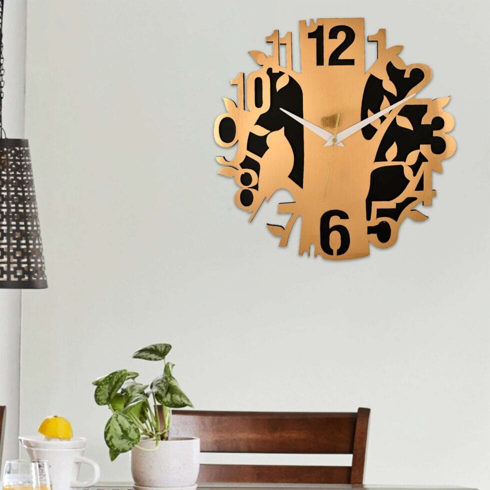 Wooden Silent Non-Ticking Wall Clock for Home Stylish Latest Designer Wall Clock for Home Living Room Bedroom Office Hall - AllHandmadeGoods