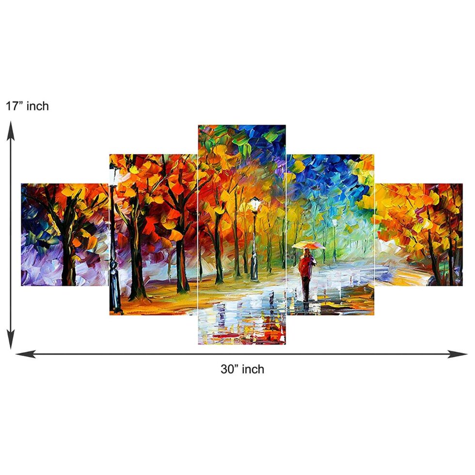 Vibrant abstract forest digital wall art – contemporary painting for home or office interiors.