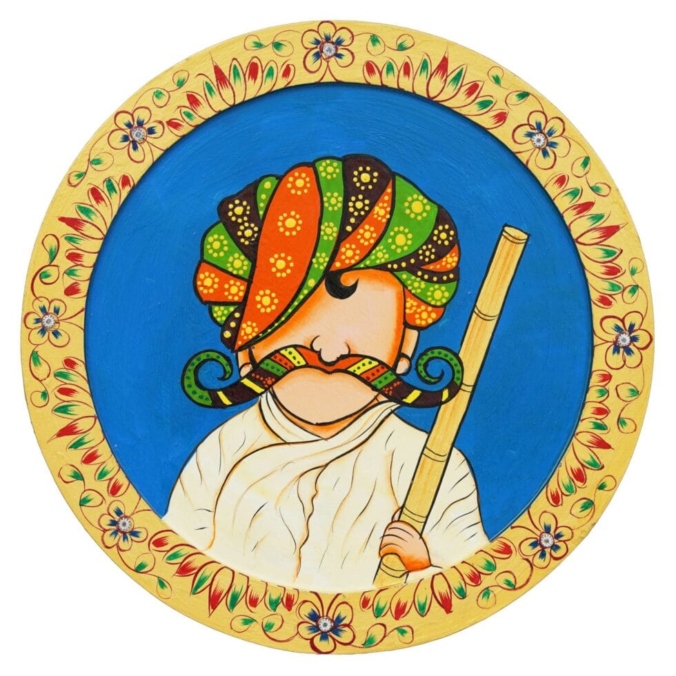 Decorative Rajasthani folk painting – traditional Indian art decor for rustic or modern interiors.