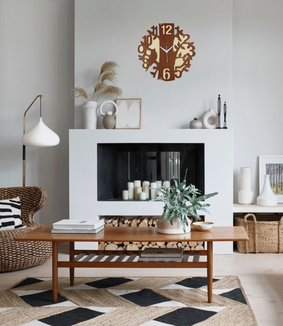 Wooden Silent Non-Ticking Wall Clock for Home Stylish Latest Designer Wall Clock for Home Living Room Bedroom Office Hall - AllHandmadeGoods