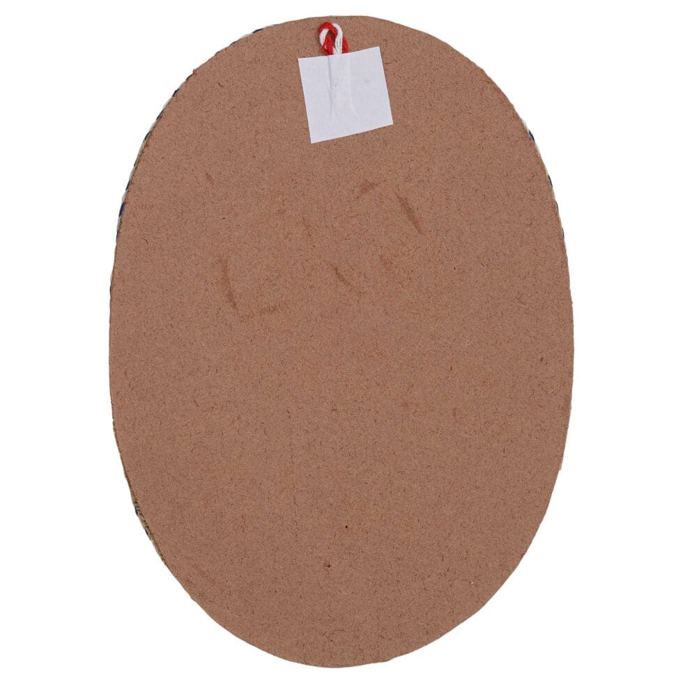 Artisan-crafted bamboo wall decor depicting Lord Krishna and cow, festive Indian art for Diwali