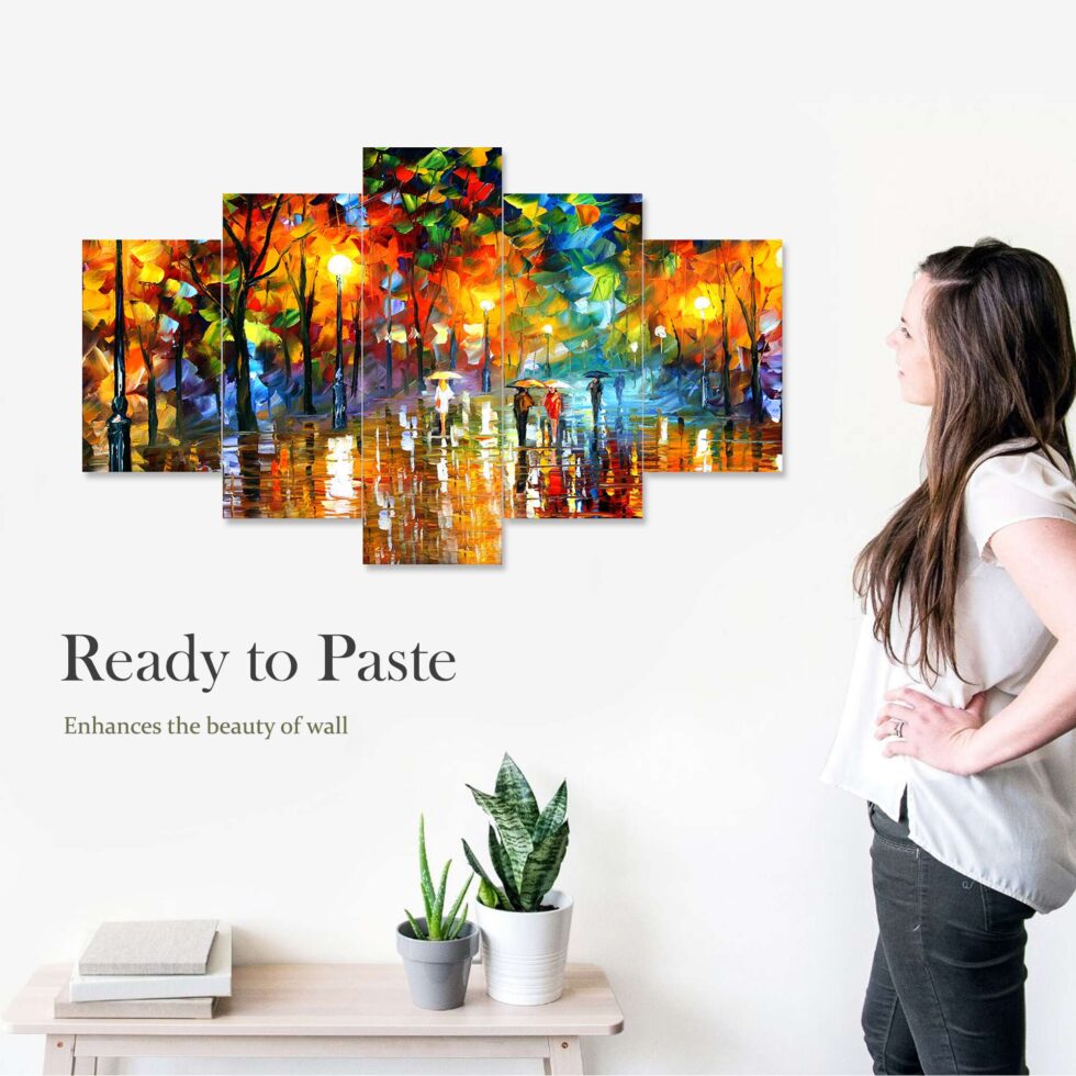 Vibrant abstract street scene digital wall art – contemporary wall decor for home or office interiors.