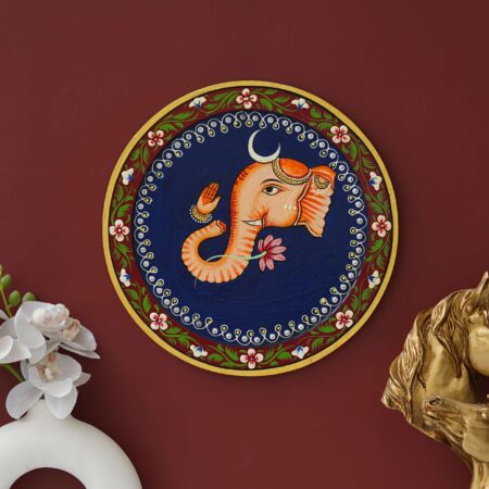 Divine Ganesha face digital wall painting – modern traditional art decor for harmony and positivity at home.