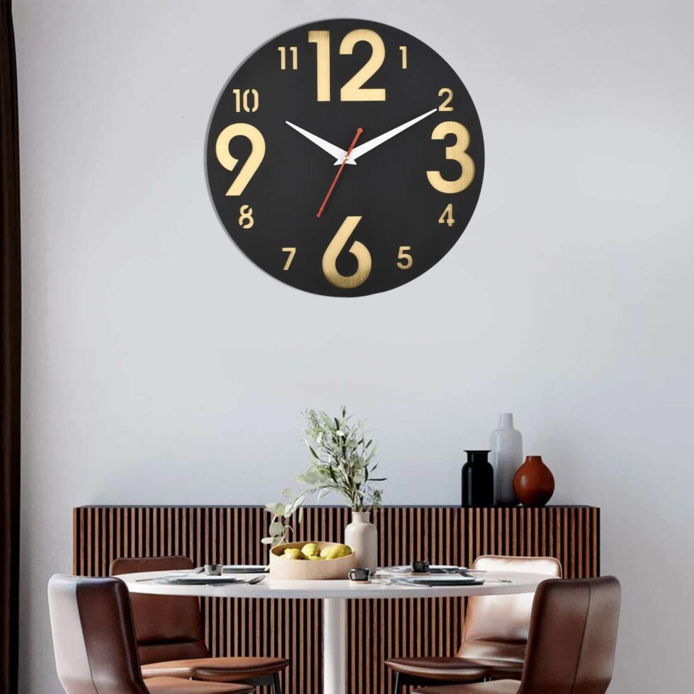 Wooden Silent Non-Ticking Wall Clock for Home Stylish Latest Designer Wall Clock for Home Living Room Bedroom Office Hall - AllHandmadeGoods