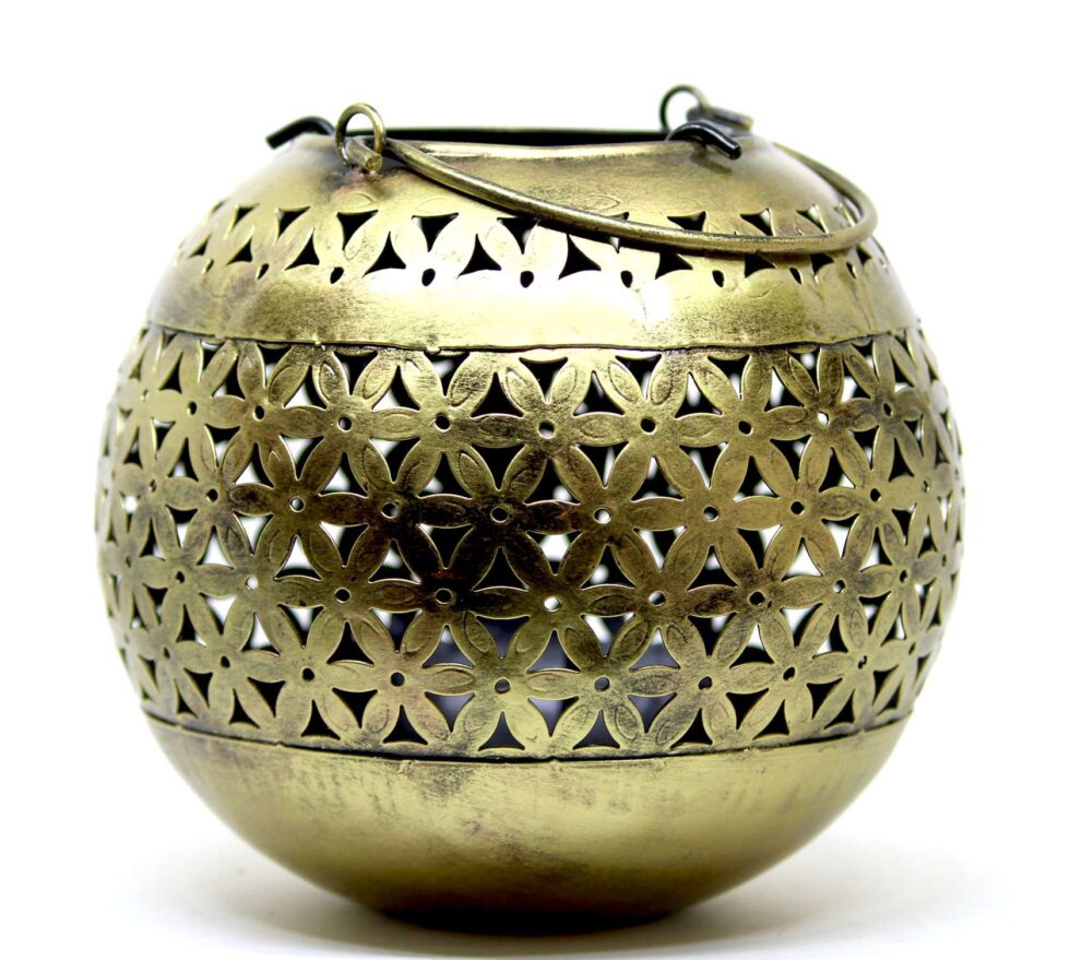 Artisan-made brass lantern for festive lighting, elegant Diwali home decoration