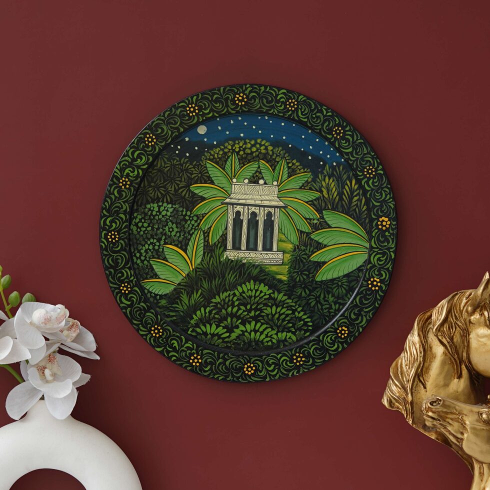 Heritage-inspired Rajasthani palace wall painting – traditional art decor for classic home settings.