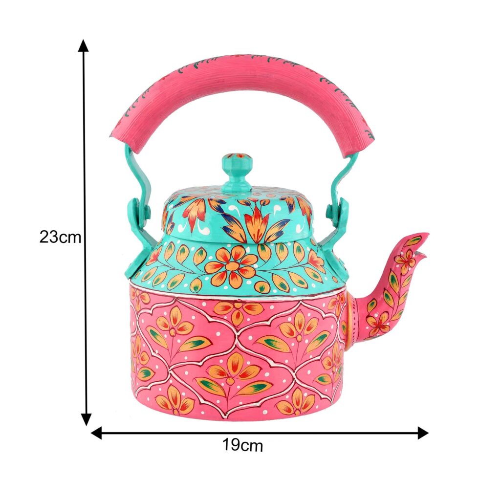 Festive Diwali hand-painted steel kettle, ideal for gifting and kitchen decoration