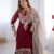 Women's Faux Georgette Sequins Embroidered Straight Kurta With Sharara Suit and Dupatta Set - AllHandmadeGoods
