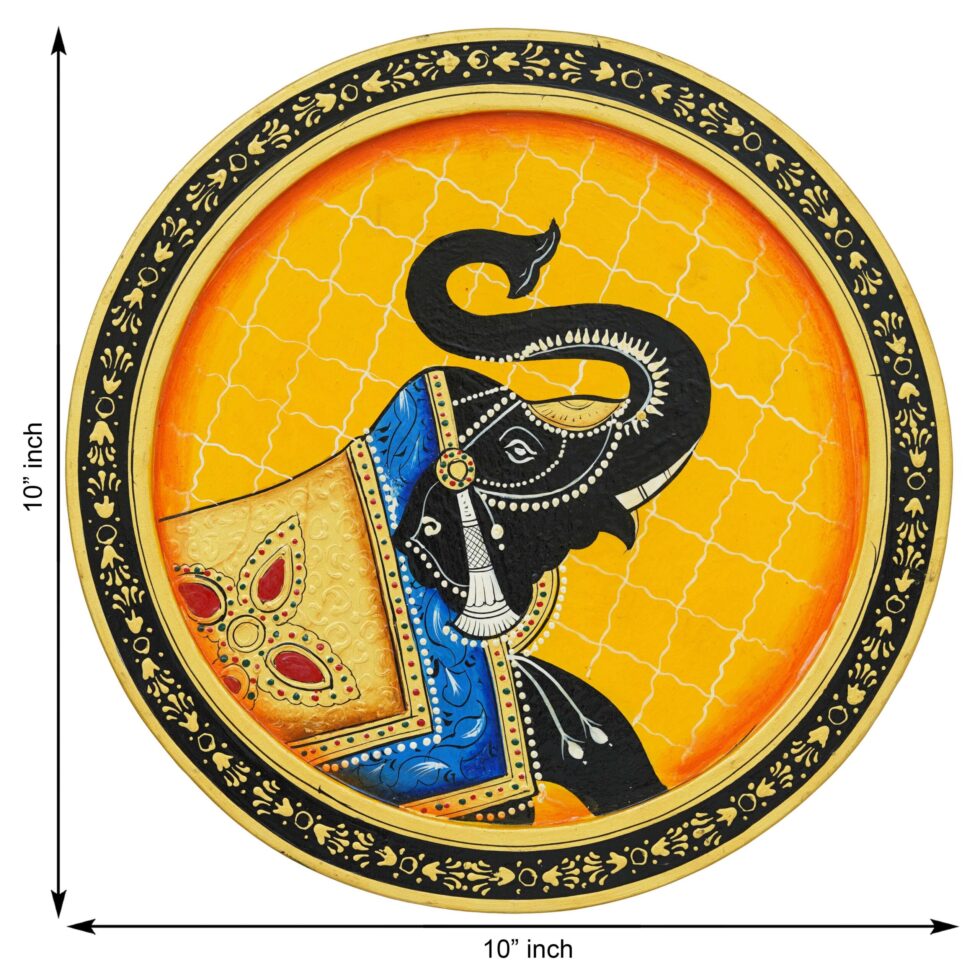 Decorative elephant painting with detailed design – heritage Indian art decor for luxury interiors.