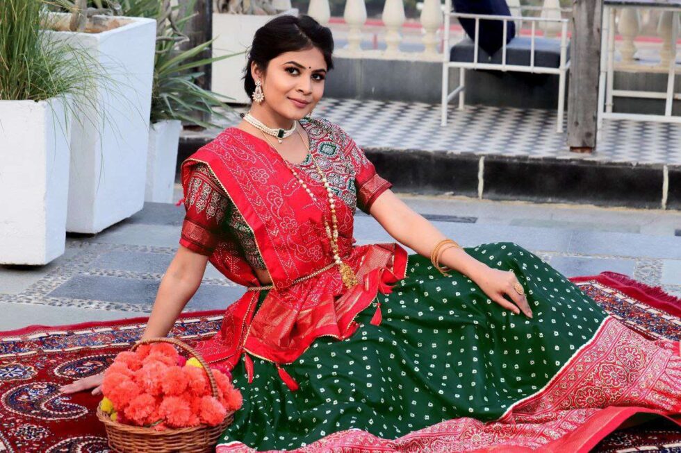 Women's Traditional Bandhani Ghagra Choli with Dupatta ? Navratri & Festive Wear - AllHandmadeGoods