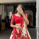 Women's Tussar Silk Patola Print Lehenga Choli Dupatta Set - AllHandmadeGoods