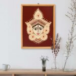 Artisan-crafted bamboo wall decor depicting Durga Maa, cultural Indian art for Diwali festive interiors