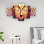 Vibrant Buddha portrait digital wall painting – luxury spiritual art for calm and positivity.