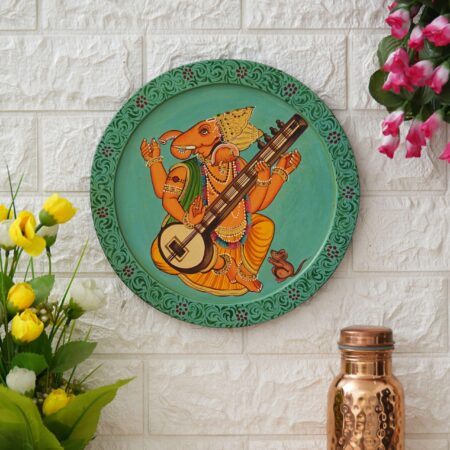 Decorative Pichwai Ganesha wall painting – cultural Indian art decor bringing peace and prosperity.