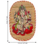 Artisan-crafted bamboo wall decor duo depicting Lakshmi and Ganesha, cultural Indian art for Diwali interiors