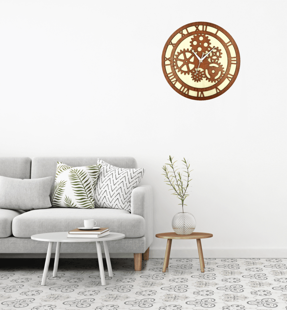 Wooden Silent Non-Ticking Wall Clock for Home Stylish Latest Designer Wall Clock for Home Living Room Bedroom Office Hall - AllHandmadeGoods