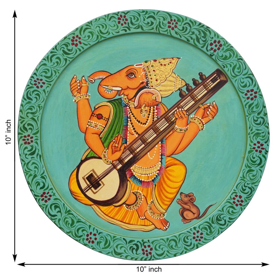 Beautiful musical Ganesha digital wall art – modern Indian decor for positivity and inspiration.