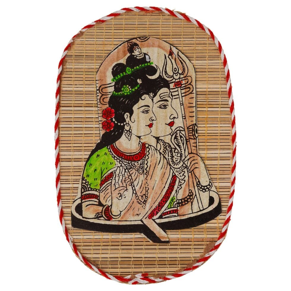 Eco-friendly bamboo wall hanging with Hindu deities for festive decoration and Diwali gifting