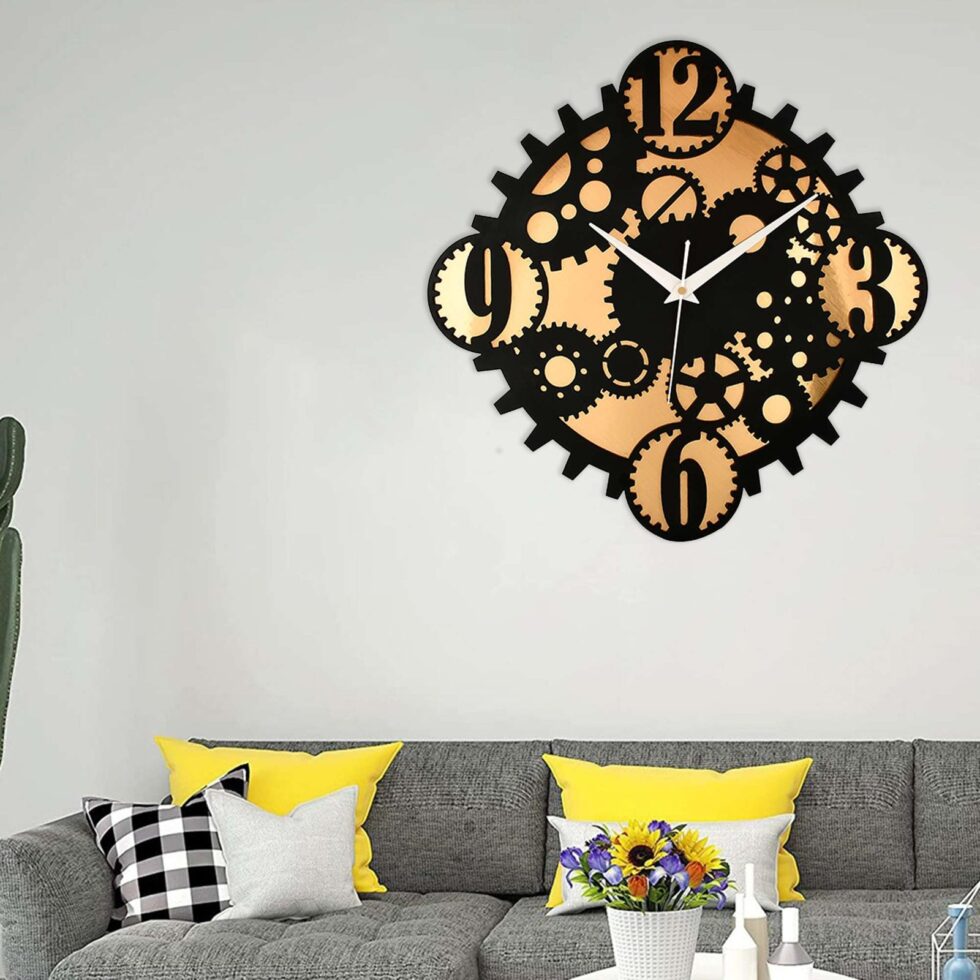 Wooden Silent Non-Ticking Wall Clock for Home Stylish Latest Designer Wall Clock for Home Living Room Bedroom Office Hall - AllHandmadeGoods