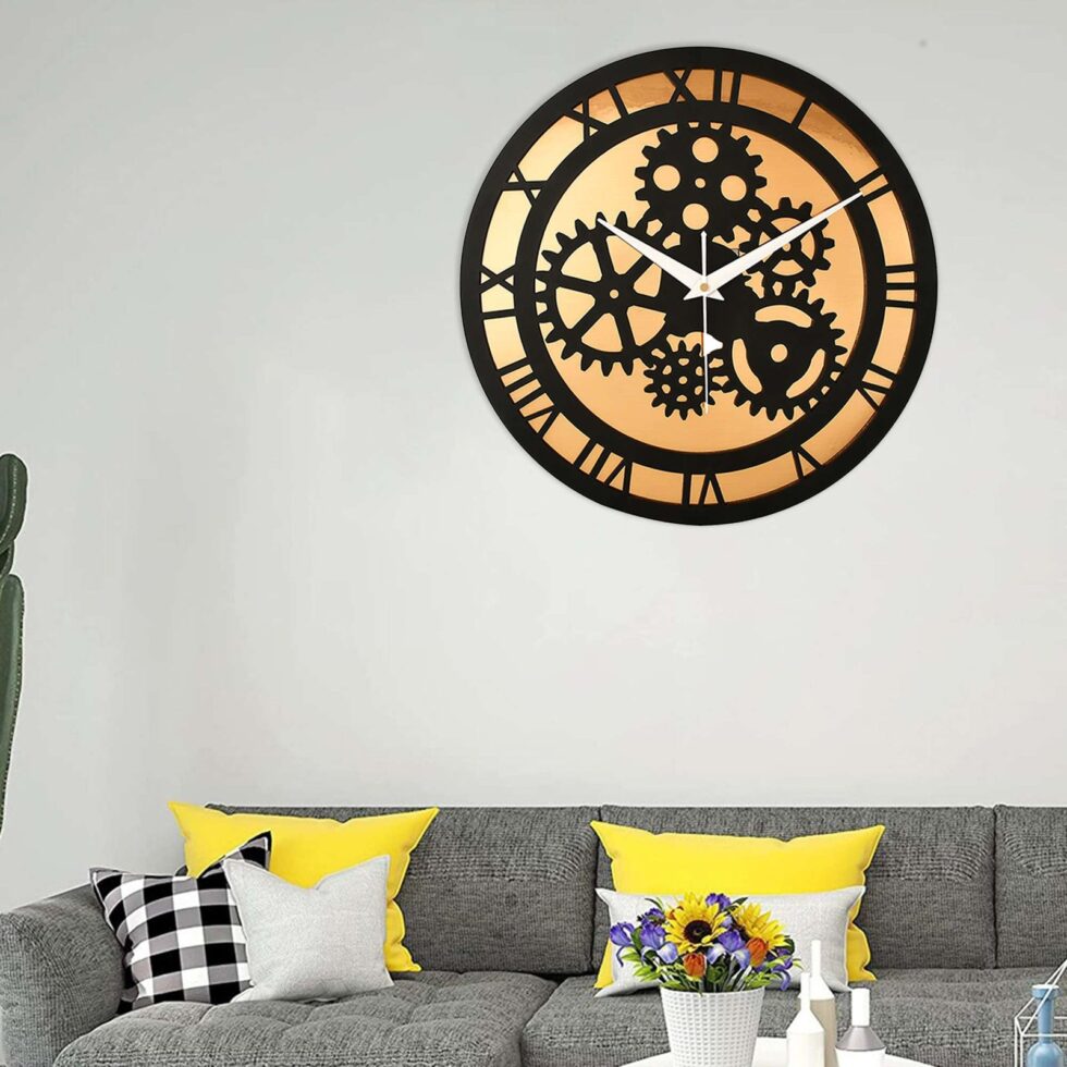 Wooden Silent Non-Ticking Wall Clock for Home Stylish Latest Designer Wall Clock for Home Living Room Bedroom Office Hall - AllHandmadeGoods