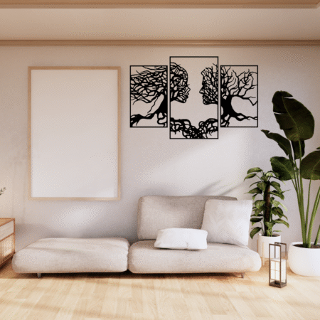 Eternal Love Tree MDF Wall Art – 3 Panel Couple Design