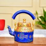 Festive Diwali hand-painted steel kettle, ideal for kitchen decor and gifting
