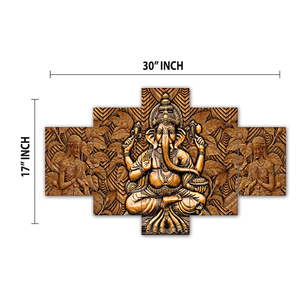 Beautiful Ganesha digital wall painting with intricate design – serene Indian art decor for gifting or meditation space.