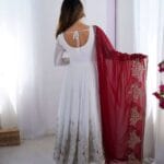 Women's Georgette Embroidery Sequence Work Anarkali Kurti With Dupatta Set - AllHandmadeGoods