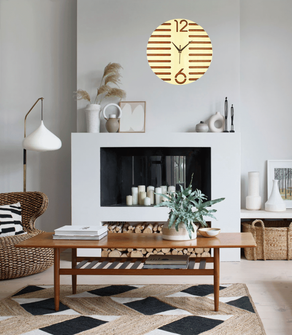 Wooden Silent Non-Ticking Wall Clock for Home Stylish Latest Designer Wall Clock for Home Living Room Bedroom Office Hall - AllHandmadeGoods