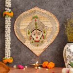 Artisan-crafted bamboo wall decor depicting Durga Maa, cultural Indian art for Diwali festive interiors