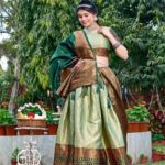 Women's Tussar Silk Patola Print Lehenga Choli Dupatta Set - AllHandmadeGoods